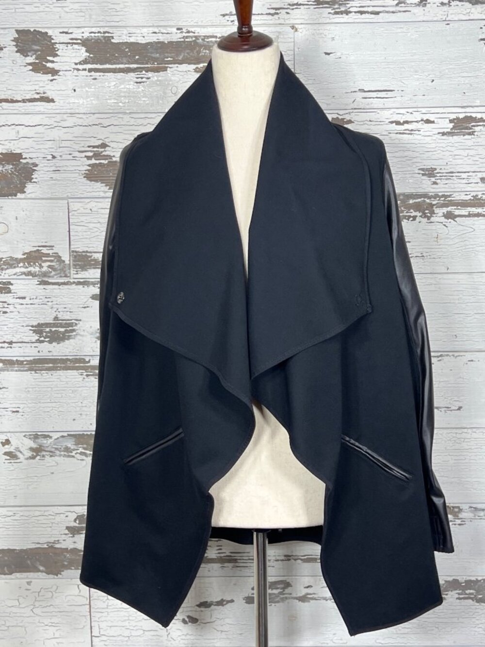 SPANX Drape Front Jacket in Very Black Sz S #5017R NWOT